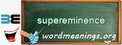 WordMeaning blackboard for supereminence